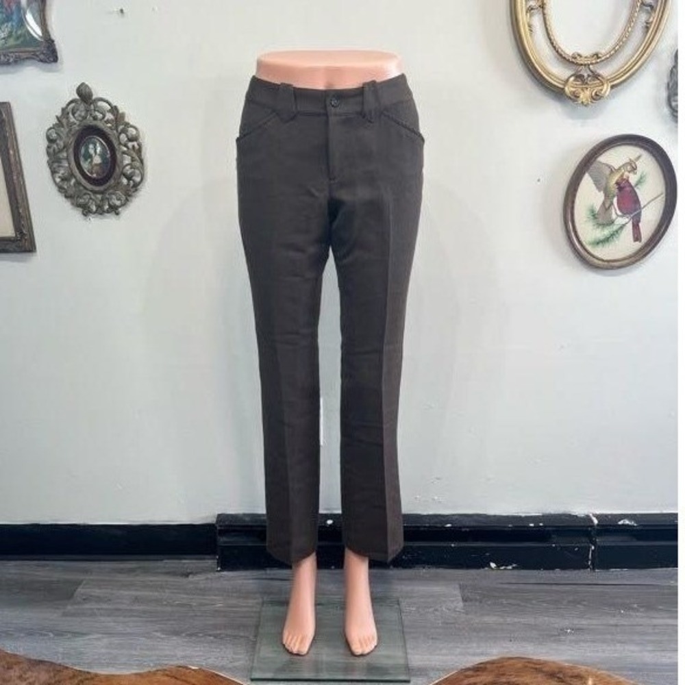 Ralph Lauren Vintage Brown Low‎ Rise Ankle Pants Straight Leg Size 26
